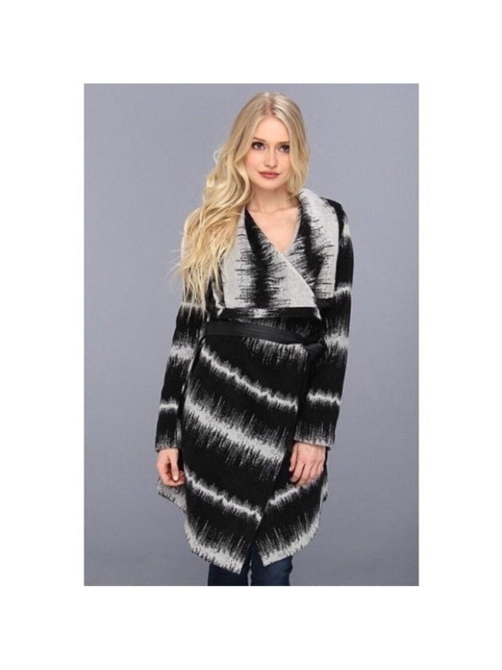Bb Dakota Wool Blend Cozy Waterfall Wrap Coat, size XS